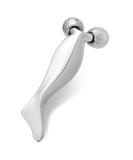 3D Metal Face Roller & Gua Sha - Anti-Aging Face Massager for Puffiness Relief | V-Shaped Skin Care Tool in Silver - Buy Online on SooperMarket.com