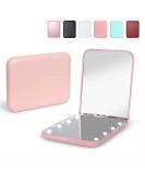 Kintion Pocket Mirror, 1X/3X Magnification LED Compact Travel Makeup Mirror, Compact Mirror with Light, Purse Mirror, 2-Sided, Portable, Folding, Handheld, Small Lighted Compact Mirror for Gift, Pink - Buy Online on SooperMarket.com