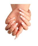 Aksod Long Coffin French Manicure Press on Nails Tips Glossy Pink Fake Nails Designed Ballerina Full Cover Artificial False Nails Tips for Women and Gilrs (24Pcs) - Buy Online on SooperMarket.com