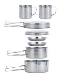 BeGrit Backpacking Camping Cookware Mini Picnic Camping Cooking Mess Kit with Pot and Pan Set for Hiking 8pcs - Buy Online on SooperMarket.com