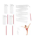 Grevosea 4pcs Gymnastics Dance Ribbons with 30cm Wand - White Rhythmic Gymnastics Equipment for Kids Talent Shows - 78.74inch Streamers - Buy Online on SooperMarket.com