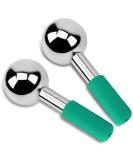 Stainless Steel Ice Roller Massager for Face, Neck & Eyes | Green Globes for Face | Dark Circles, Puffiness, Wrinkles, Collagen Boost - Innovative Skin Care Tool - Buy Online on SooperMarket.com