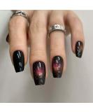 Redykat 30PCS Handmade Glossy Short Coffin Press On Nails - Cat Eye Magnetic Acrylic False Nails | Salon Quality Nail Art (Chase the Moon - Buy Online on SooperMarket.com