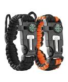 Paracord bracelet (2 -Set) - Survival bracelets with compass pipe flint and fire blade - ideal for outdoor survival and emergencies - Buy Online on SooperMarket.com