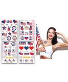 Terra Tattoos Fourth of July Temporary Tattoo Set - 75 Red White Blue & Metallic Designs - Buy Online on SooperMarket.com