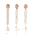 Symbolife Boho Handmade Pacifier Clip for Boys Girls | Braided Baby Holder Leash with Wooden Clips | Unisex Baby Shower Gift - Pattern 2 - Buy Online on SooperMarket.com