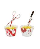 Dzrige 24 Pieces Halloween Cupcake Toppers Wrappers Horror Cake Decoration Scary Bloody Knife Scissors Food Decor Party Suppliers for Halloween Theme Party Ghost Party Birthday Party - Buy Online on SooperMarket.com
