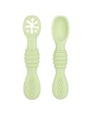 Vicloon Baby Fork and Spoon Set - 2Pcs Silicone Weaning Spoon Set for Self Feeding - Easy Grip Toddler Cutlery Kit in Light Green - Buy Online on SooperMarket.com
