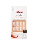KISS Salon Acrylic Natural Nails Euphoria Medium Length Kit | DIY Manicure Set with Pink Gel Nail Glue | 28 Nails, Mini File, Manicure Stick | Ultra-Smooth Finish - Buy Online on SooperMarket.com