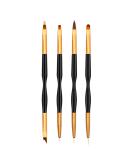 Yoezuo Nail Art Brush Set - 4 Double Ended Brushes for UV Gel Paint & Manicure DIY - Buy Online on SooperMarket.com