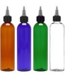 Twist Top Applicator Bottles  8 OZ Multicolored Squeeze Empty Plastic Bottles  Black Nozzle  BPA-Free  PET  Refillable  Open/Close Nozzle - Multi Purpose (4 Pieces) - Buy Online on SooperMarket.com
