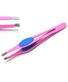 Surgi-Grade Stainless Steel Slant Pink Tweezers for Eyebrows - Precision Tool for Ingrown Hair Removal | G.S Online Store - Buy Online on SooperMarket.com