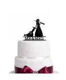 Bridal Garter Hunter Rifle Wedding Cake Topper The Hunt is Over Cake Topper Bride Groom Dragging Funny Cake Topper Antler Topper - Buy Online on SooperMarket.com