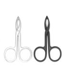 Motanar 2 Pieces Tweezers Scissor Handle Straight Tip Scissor Shaped Eyebrows Tweezers for Hair Plucker Remover Facial Hair Eyebrows Care (Silver and Black) - Buy Online on SooperMarket.com
