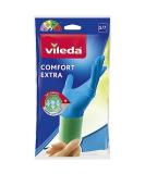Vileda Comfort & Care Rubber Gloves with Chamomile Lotion - Size S (1 Pair) | Soft & Durable Cleaning Gloves for Sensitive Skin - Buy Online on SooperMarket.com
