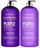 Natural Riches Purple Shampoo and Conditioner Set Sulfate Free Salon Grade for Silver Blonde and Platinum Hair. Removes Yellow & Brass tones. Blonde Shampoo for Silver Grey Highlighted Hair 16x2 fl oz - Buy Online on SooperMarket.com