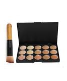 FantasyDay 15 Colors Cream Contour Concealer Palette + Brush for Full Coverage and Correcting Dark Circles Acne Blemishes - Buy Online on SooperMarket.com