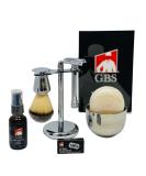 G.B.S Slant Safety Razor Shaving Set | Chrome Stubble Remover Brush & Stand - Classic Shave + 10 Blades - Buy Online on SooperMarket.com
