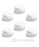 Transparent Empty Jars Set - 6 Mini Dose Containers with Spatula | 5ml Travel Potty Jars for Lotion Cream Candles & Cosmetics (White Lid) - Buy Online on SooperMarket.com