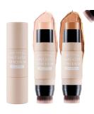 Erinde 2PCS Contour Foundation Stick with Brush Highlighter Bronzer Pen Face Brightens Shades Pencil Highlighting Shade Highlight Shaping Stick Waterproof Longwear Makeup (#01+#04). #04+#01 - Buy Online on SooperMarket.com