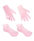 2 Pairs Moisturizing Glove Socks Set, Silicone Gel Spa Socks for Dry Cracked Skin ,Silicone Gel Heel Socks Anti Slip,for Foot Hand Softening, Calluses, Foot Care After Pedicure(Pink) - Buy Online on SooperMarket.com