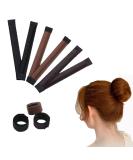 3-Piece Women's Hair Bun Maker Set - Ballerina Bun Shaper for Kids - French Donut Hair Fold Wrap Snap - (Light Brown, Brown, Black) - Buy Online on SooperMarket.com