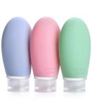OPRET 100ML silicone travel bottles set 3 pieces of leakproof refillable portable travel container for shampoo cream rinse bpa-free and TSA-tested blue green pink - Buy Online on SooperMarket.com