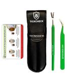 TickCheck Premium Tick Remover Kit - Stainless Steel Tick Remover + Tweezers, Leather Case, and Free Pocket Tick Identification Card 1 Set - Buy Online on SooperMarket.com