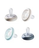Tommy Tippee Of Course Shaped Pacifier Set - Skin-Like Texture Jaw-Friendly Design 0-6 Months 4-Pack Blue - 2022 Edition - Buy Online on SooperMarket.com