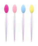 Silicone Lip Scrub Brush Set for Smoother, Fuller Lips - Exfoliating Double-Sided Lip Scrubber Tool (4 Colors, 4 PCS) - Buy Online on SooperMarket.com