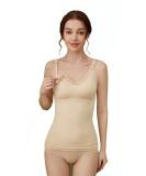 Dreamburn Women's Nursing Tank Top with Built-In Bra - Maternity Camisole for Breastfeeding (Medium, Beige) - Buy Online on SooperMarket.com