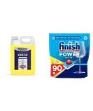 McKLords Commercial Dishwasher Rinse Aid Lemon Fragrance Yellow 5 Litre & Finish All in One Dishwasher Tablets Bulk | Scent : LEMON | Size: 90 Dishwasher Tabs |For Everyday Clean and Shine Yellow 5 Litre + Dishwasher Tablets Bulk - Buy Online on SooperMarket.com