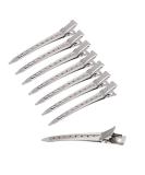 24 pieces silver ducking hairdresser hair clips clamps hair clamps hairdresser steel hair clips hairdresser cling alligator curl hair cliff with holes - Buy Online on SooperMarket.com