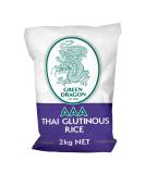 Green Dragon Thai Sticky Rice Rice 2KG | Premium Rice | Glutinous | White Rice | AAA | Chinese Ingredients | Chinese Asian Cooking | 2KG - Buy Online on SooperMarket.com