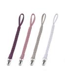 Pacifier Clip Set - Hand-Made Braided 4 pack Purple Soothie Holder Leash for Boys and Girls - Buy Online on SooperMarket.com