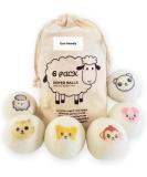 Extra Large Wool Dryer Balls - Set of 6 | Natural Fabric Softener Chemical Free Scented & Reusable - Buy Online on SooperMarket.com