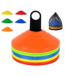 YOQXHY Soccer Cones (50 Pcs) Disc Cone Agility Training Sports Cone Plastic with Carry Bag & Holder for Kids Football Basketball Drills Field Markers, 5 Colors - Buy Online on SooperMarket.com