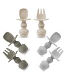 Pandaear 6 Pack Silicon Babylen and fork Feeding Set countercarts First self-fed utensils for baby LED handling houses aged 3 months - Buy Online on SooperMarket.com
