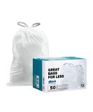 Plasticplace Custom Fit Trash Bags for simplehuman Code Q Bins - 50 Count, White Drawstring Garbage Liners - 13-17 Gallon - 25.25 x 32.75 - Buy Online on SooperMarket.com