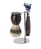 Acca Kappa Shaving Brush & Gillette Fusion Razor - Ebony Wood - Premium Shaving Set | International Shipping - Buy Online on SooperMarket.com