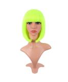 MapofBeauty 12 Inch Neon Yellow Short Straight Bob Wig - Natural Female Hair - Buy Online on SooperMarket.com