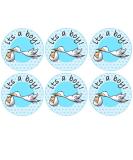 35 x Pre Cut "its a Boy" Stork Baby Shower Cup Cake - Fairy Cake Toppers/Decorations Edible Wafer Paper - Buy Online on SooperMarket.com