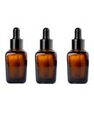 VASANA 3PCS Refillable Thicken Square Amber Glass Essential Oil Dropper Bottles With Glass Eye Dropper Cosmetic Sample Aromatherapy Elite Fluid Jars Travel Containers 20ml/0.67oz - Buy Online on SooperMarket.com
