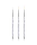 Sularpek Professional Nail Art Liner Brush Set - 3PCS UV Gel Painting Brushes for Short Strokes, Details, Blending, and Elongated Lines - White Marble Design - Buy Online on SooperMarket.com
