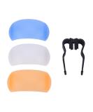 Rodipu 3 Color 87x41mm Flash Bounce Diffuser Cover - Camera Flash Photography Essential - Buy Online on SooperMarket.com