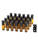 Topsky 24 pieces 5ml brown roll-on glass bottles with stainless steel scooters-refillable empty bottles for essential oils lotions and perfumes brown 5ml 24 - Buy Online on SooperMarket.com