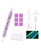 14pcs Diamond Painting Art Drill Pen Set - Luminous 5D Point Drill Pen Tools with Wax & Storage Box - Purple Resin Cross Stitch Diamond Rhinestone Beads Picker for DIY Nail Art & Embroidery Decoration - Buy Online on SooperMarket.com