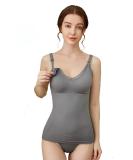 Dreamburn Women's Nursing Tank Top with Built-in Bra - Maternity Camisole for Breastfeeding, Grey, Size L - Buy Online on SooperMarket.com