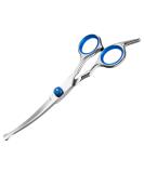 Jostift Dog & Cat Grooming Scissors Set | Curved Fur Scissors for Pets | Professional Round Cherry Blue Scissors - Buy Online on SooperMarket.com