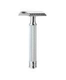 MHLE TRADITIONAL R41 Double Edge Safety Razor - Premium Barbershop Quality for Smooth Shave Chrome Finish - Buy Online on SooperMarket.com